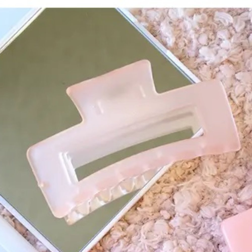 Light Pink Rectangle Hair Claw Clips